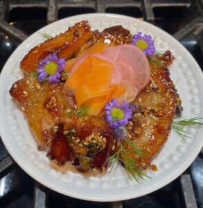 A beautiful plating from the recent engagement dinner Private Chef Audrey Aparicio prepared